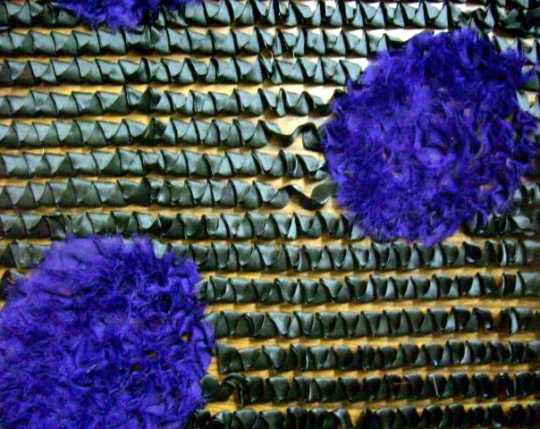 4.Purple Flower on Black Ribbon